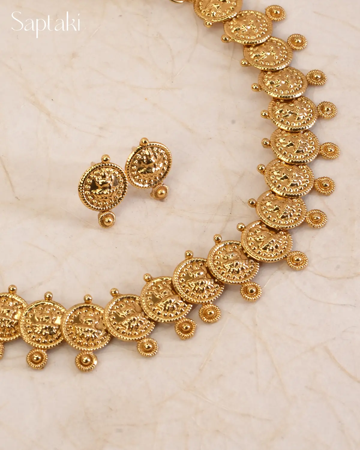 Lakshmi Coin Heritage Necklace Set with Earrings - Image 2