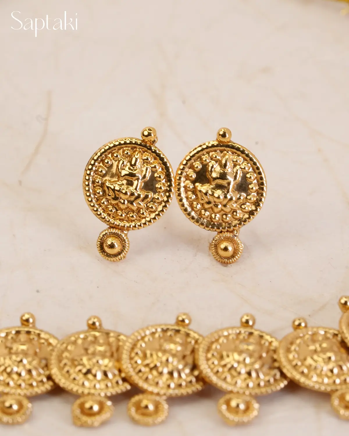 Lakshmi Coin Heritage Necklace Set with Earrings - Image 4