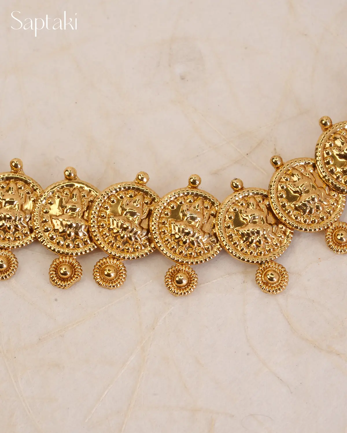 Lakshmi Coin Heritage Necklace Set with Earrings - Image 5