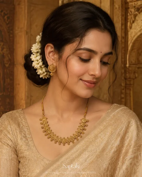 Lakshmi Coin Heritage Necklace Set with Earrings
