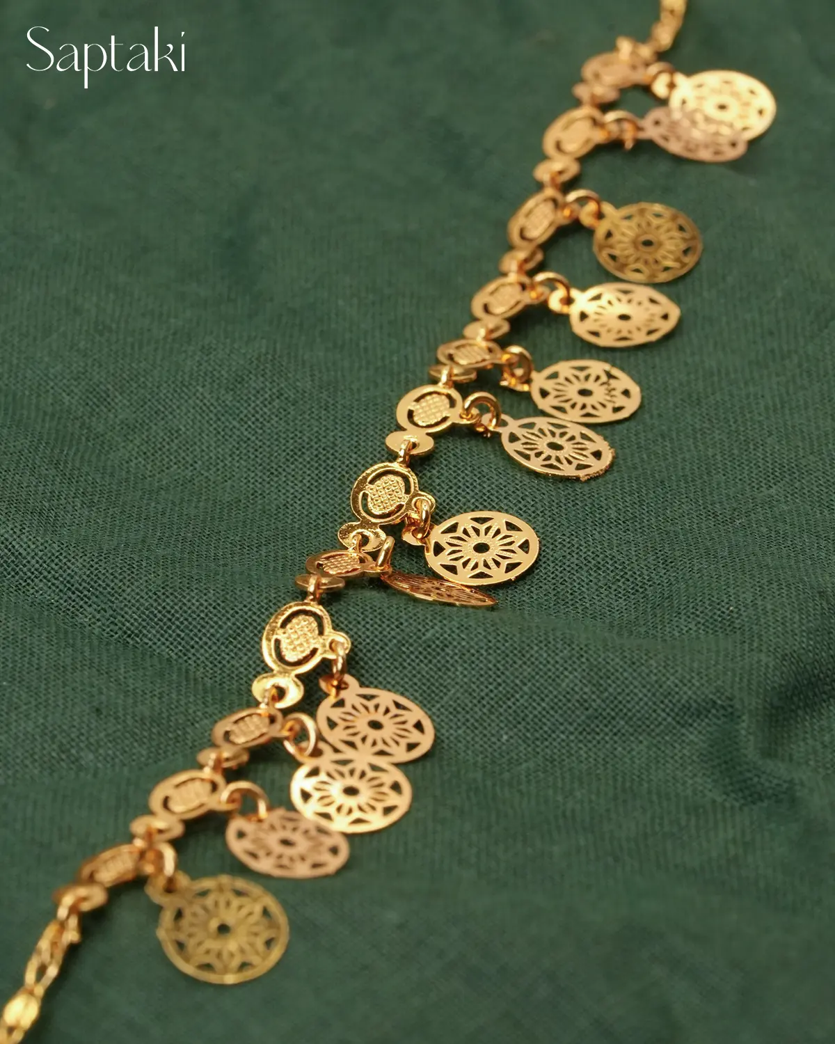 Floral Charm Coin Necklace - Image 4