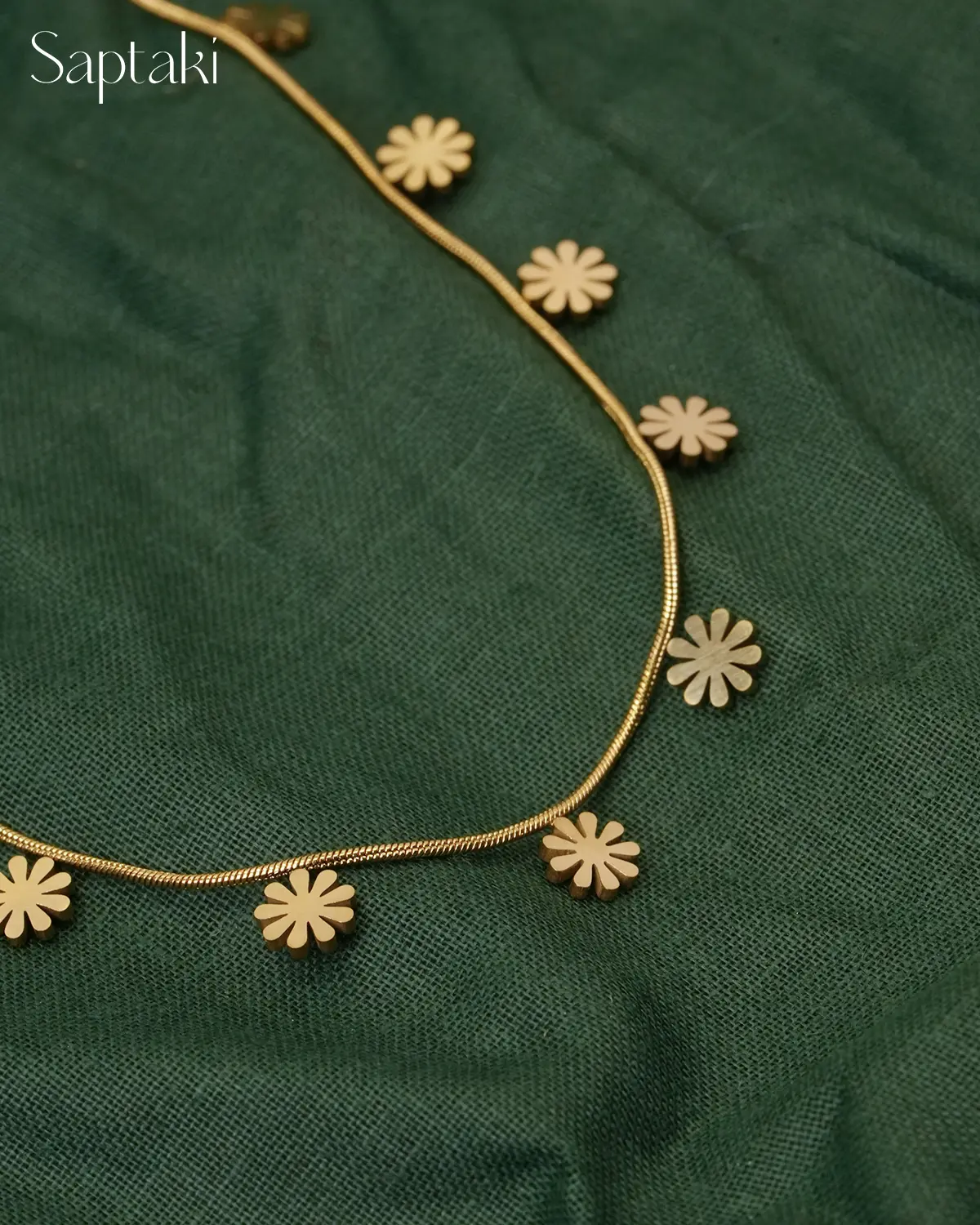Golden Daisy Charm Necklace - Image 2