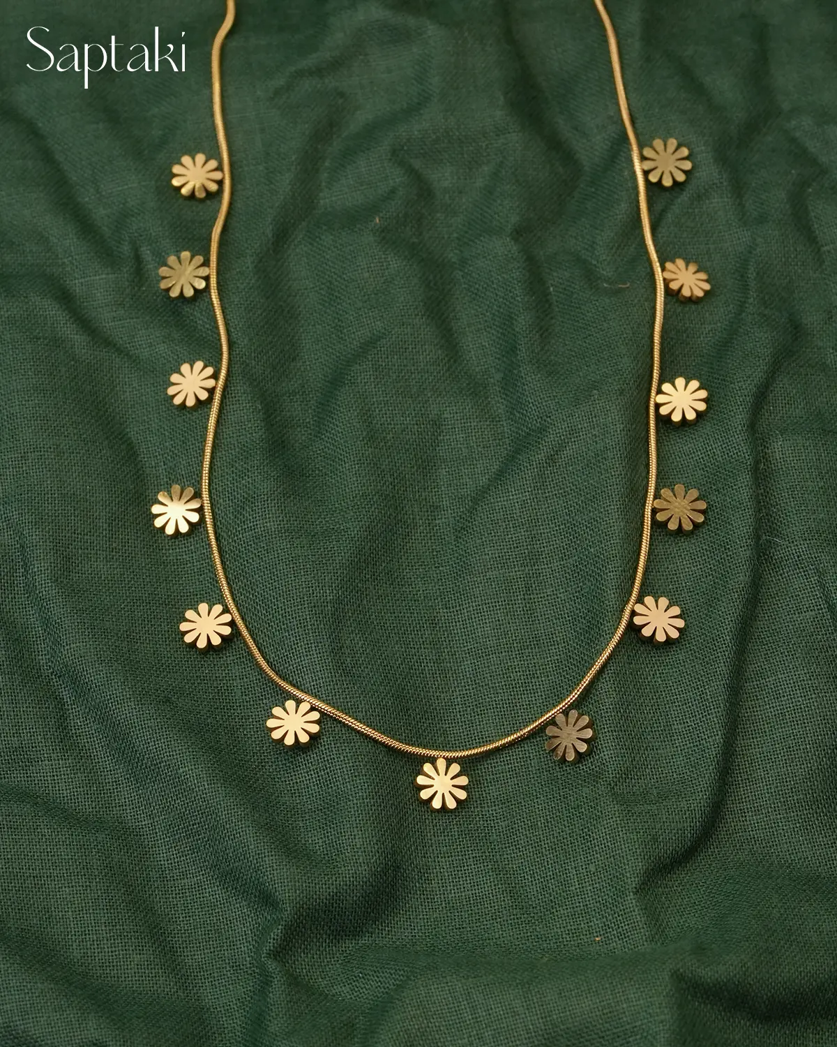 Golden Daisy Charm Necklace - Image 3