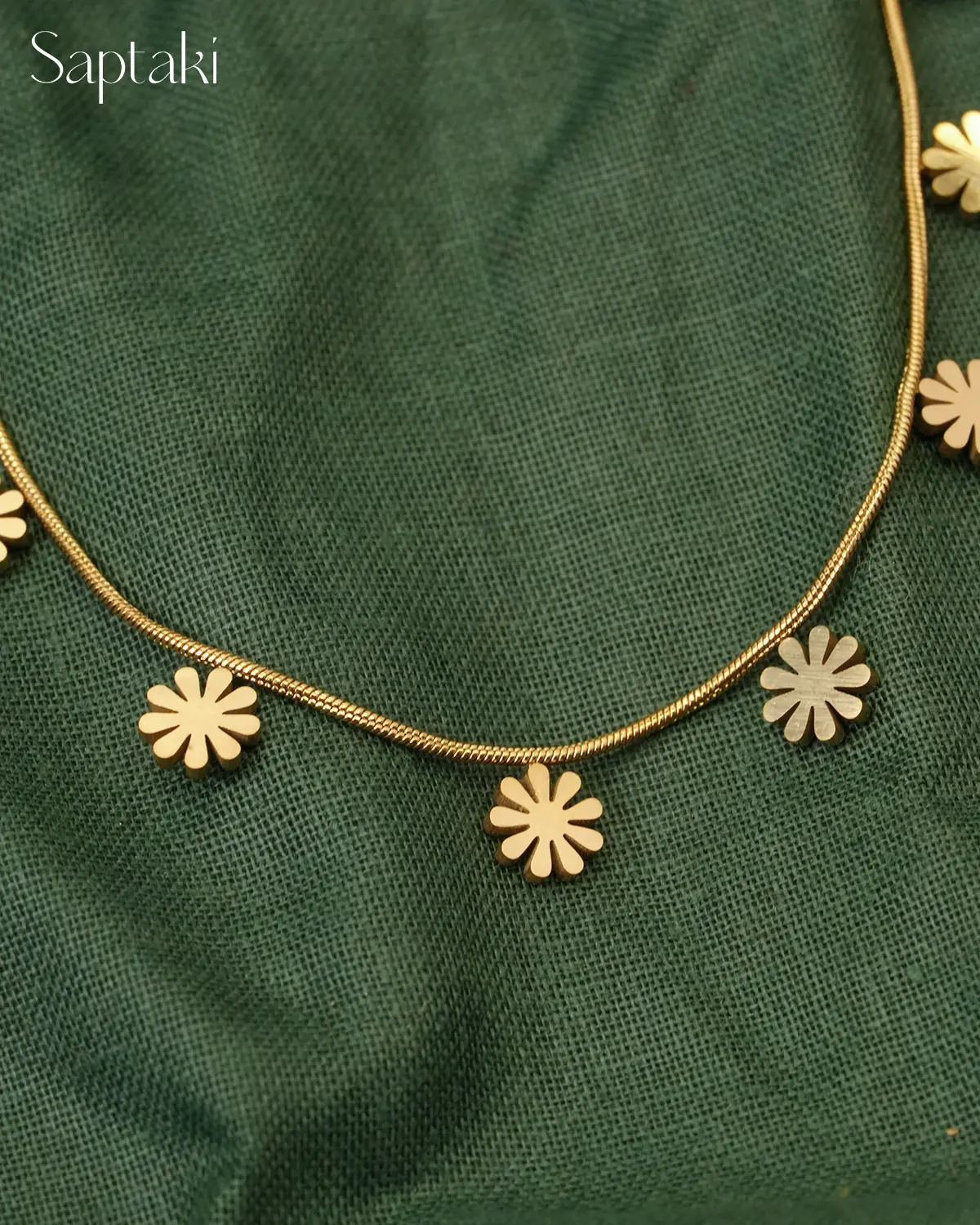 Golden Daisy Charm Necklace - Image 4
