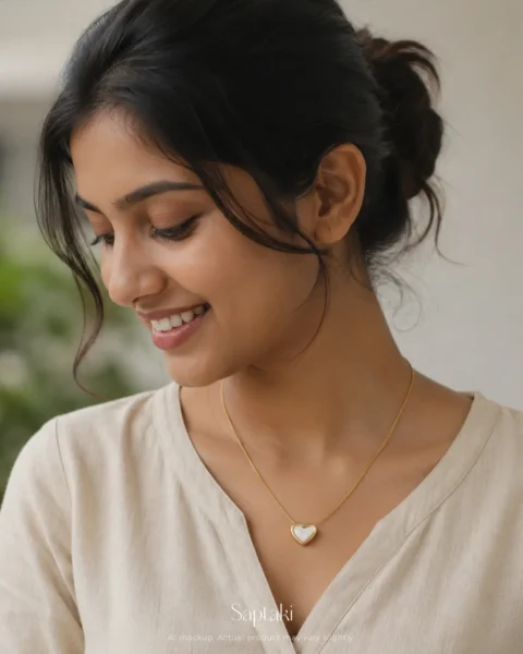 Pearl Heart Glow Pendant Necklace
